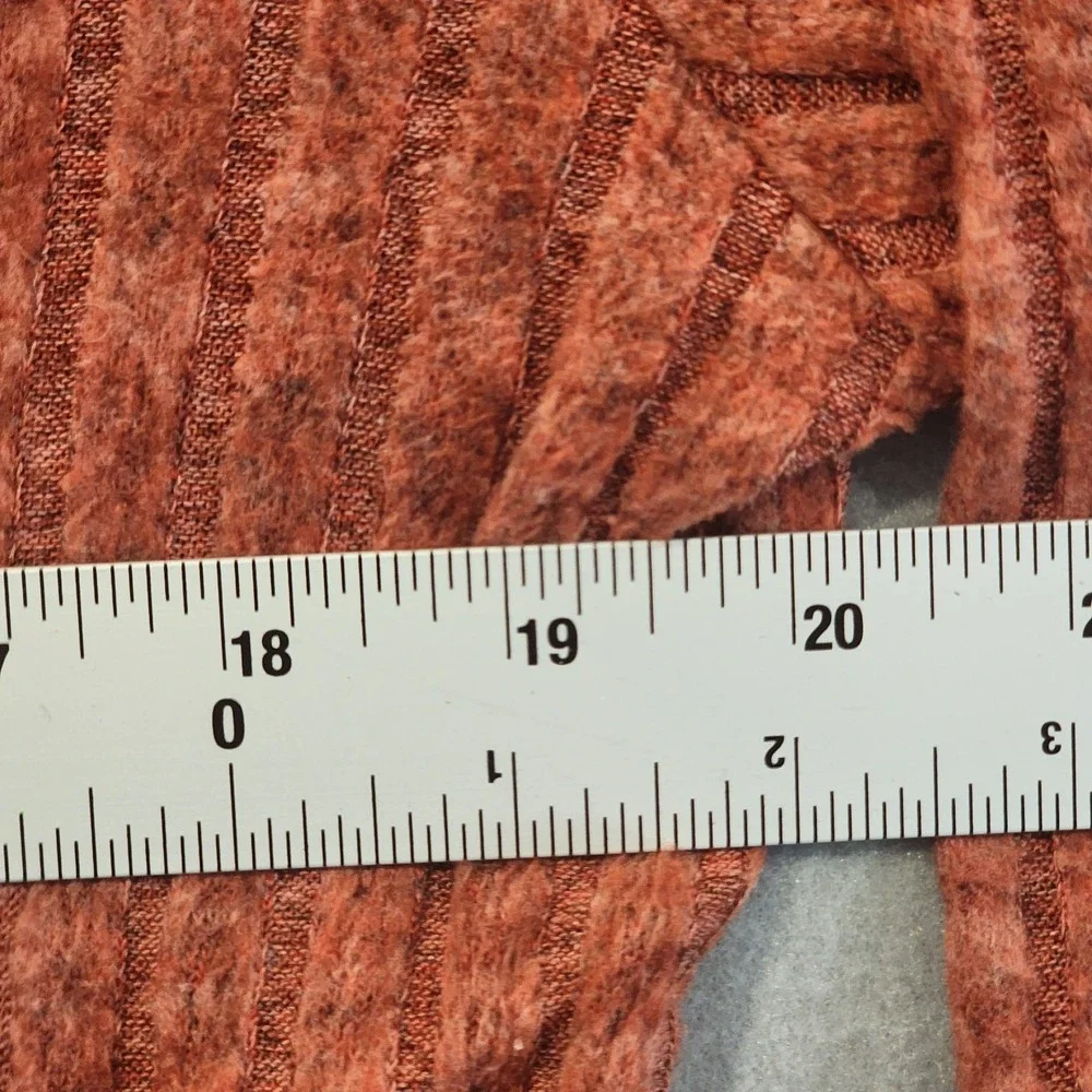 Fantaslook Women's Ribbed Knit Sweater Rust‎ Orange Long Sleeve Large